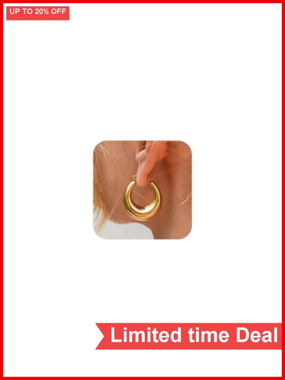Chunky 14k Gold Plated Hoop Earrings for Women Hypoallergenic Waterproof